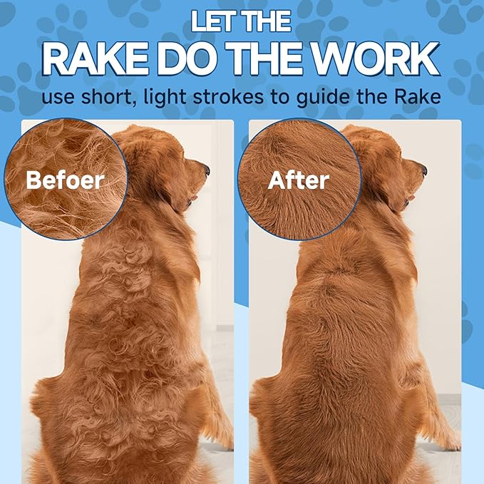 Double-Sided Ultra Wide Pet Grooming Brush - Shedding Tool with Metal Bottom Comb for Dog/Cat Hair Removal