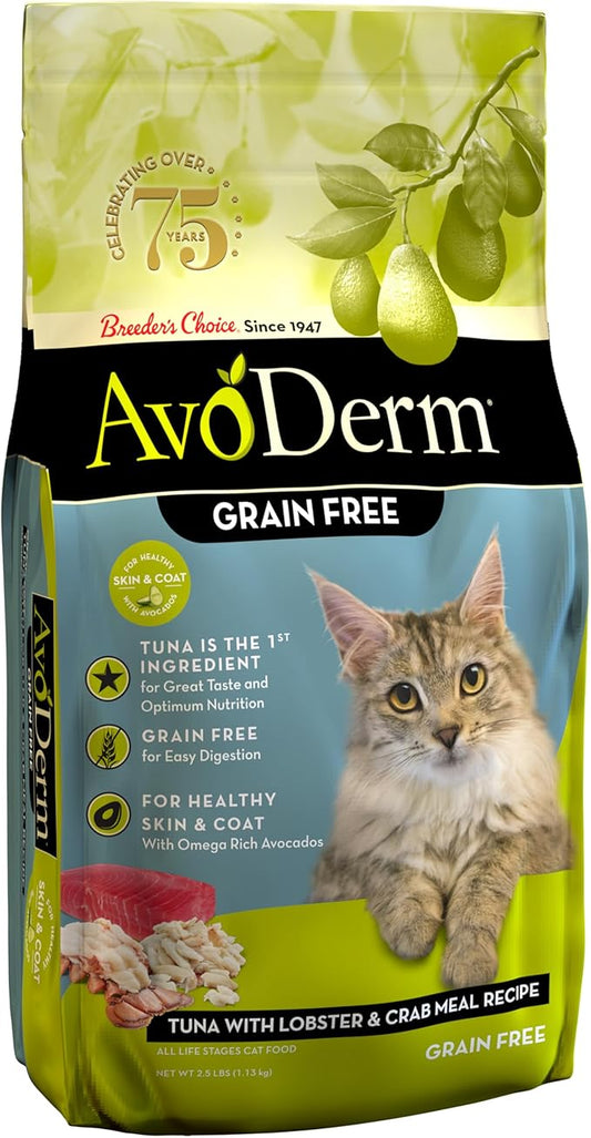 AvoDerm Grain Free Tuna with Lobster & Crab Meal Dry Cat Food, 2.5lb bag