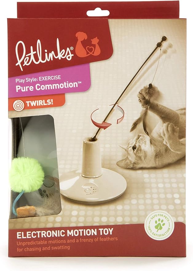 Petlinks Pure Commotion Electronic Motion Wand Cat Toy, Battery Powered - Gray/Green, One Size