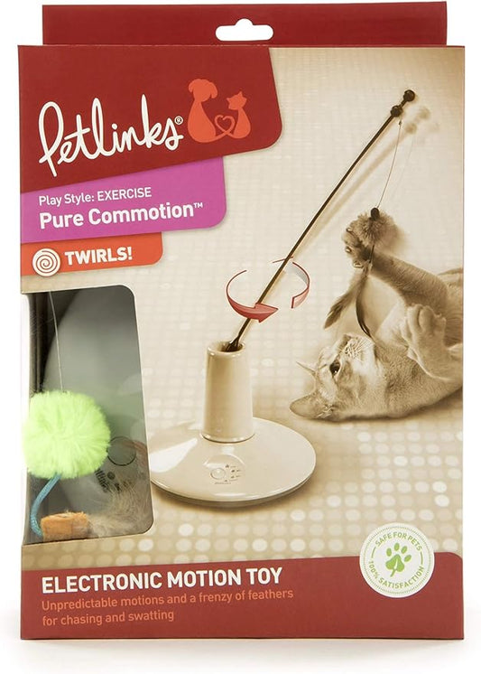 Petlinks Pure Commotion Electronic Motion Wand Cat Toy, Battery Powered - Gray/Green, One Size