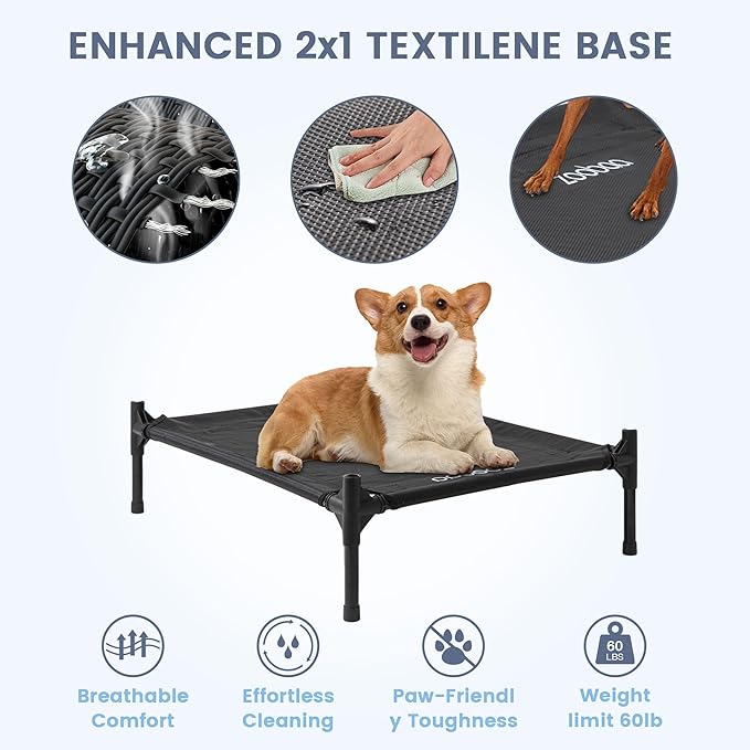 29" 2-in-1 Dog House for Medium Dogs, Elevted Dog House Outdoor/Indoor, Weatherproof Elevated Pet Shelter, Breathable Mesh & Steel Frame, Easy to Assemble & Clean(Green)