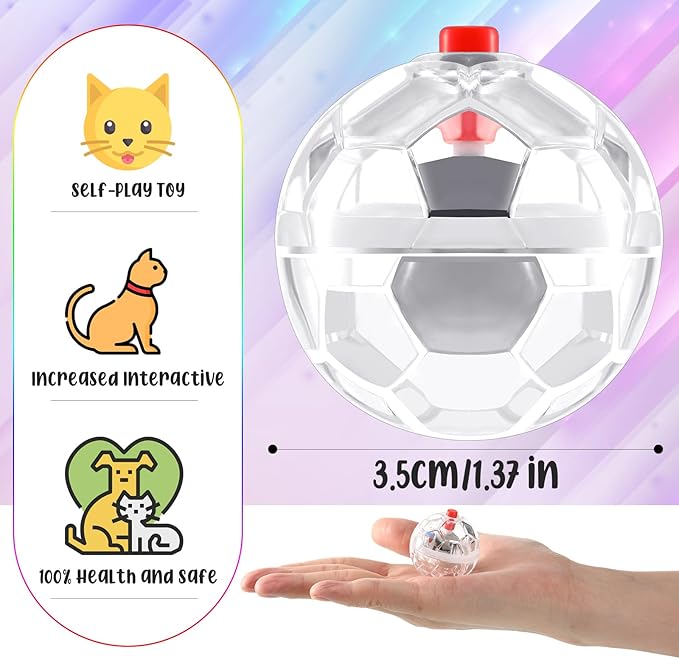 CHENGU 15 Pieces Ghost Hunting Cat Ball Light up Cat Balls Motion Activated Interactive Cat Toy Small LED Glowing Pet Ball for Animal Dog Running Activity Indoor Supplies, 1.38 x 1.5 Inches