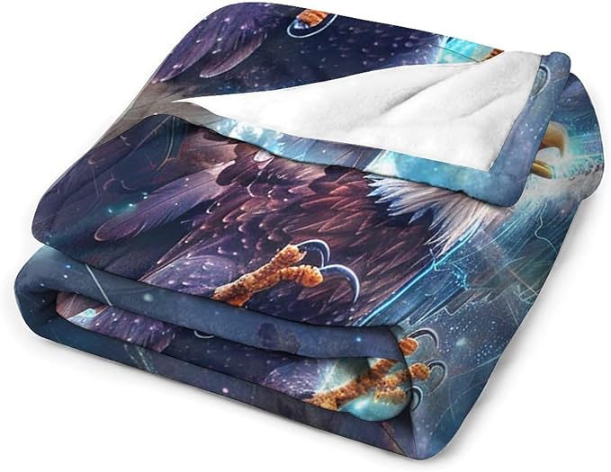 Patriot Eagle Blanket Eagle Gifts for Girls Boys Woman Kids Flying Eagle Lover Throw Blankets Soft Blanket Warm Fleece Flannel Plush Blankets for Bed Sofa Couch 50"x60"