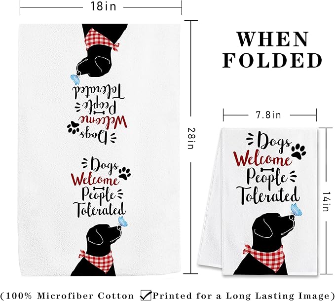 Bonsai Tree Dog Kitchen Towels Set of 4, Dog Mom Gifts for Women, Funny Cute Housewarming Dish Tea Hand Towels for Housewarming Gifts Kitchen Decor