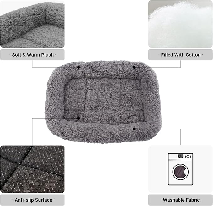 Cat Bed for Cat, Washable Indoor Cat Cushion Bed, Soft and Cozy Plush Pet Bed-M