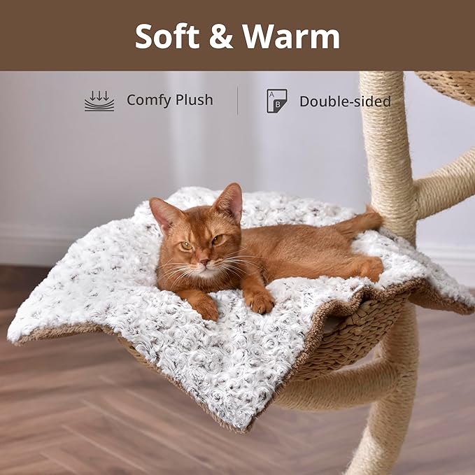 Self Warming Cat Bed, 30" x 21" Self Heating Pet Pad, Double Sided Heated Dog Mat Thermal Blanket for Large Kittens Small Puppy