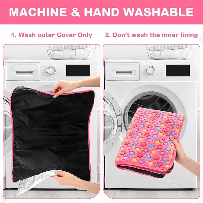 2 Pack Self Warming Cat Bed Pet Self Heating Pad Cat Warming Bed Mat Thermal Cat Mat Washable Reflects Body Heat Removable Cover for Indoor Outdoor Feral Pet (Little Star,20 x 28 Inch)