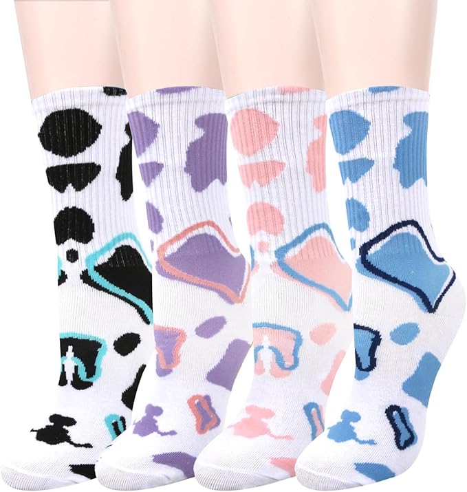 Benefeet Sox Womens Novelty Funny Crew Socks Girls Cute Animal Colorful Floral Patterned Silly Funky Casual Cotton Socks