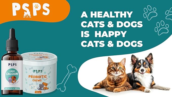 Calcium Liquid Supplement for Dogs & Cats with Added Vitamin A, Vitamin C, Vitamin D – Promotes Strong Bones, Immune Support, and Overall Pet Wellness – 2 Fl. Oz.