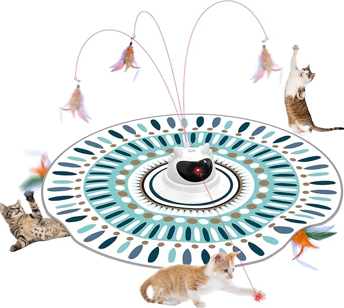 Interactive Cat Toys for Indoor Cats Laser,Automatic Cat Toys Interactive Feather Toys