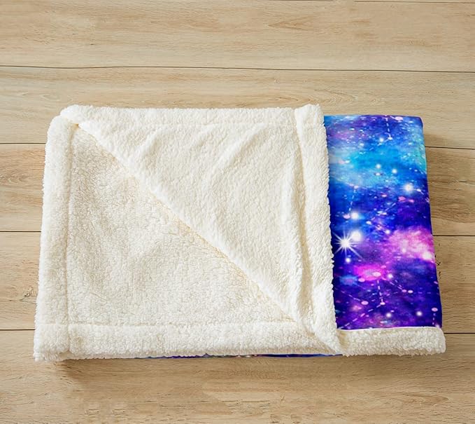 Feelyou Tiger Sherpa Blanket Baby 30"x40" for Bed Sofa Couch - 3D Wild Animal Print Fleece Throw - Wildlife Plush Galaxy Fuzzy Chic Purple Microfiber