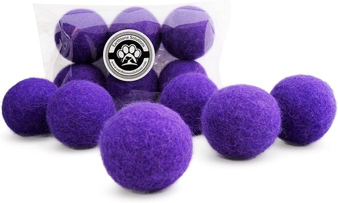 Wool Cat Toys - Felt Cat Toy Balls for Small Pet Fetch and Play - Eco Friendly Quiet Wool Ball Cat Toy for Cats and Kittens - Choose Your Colors (Purple)