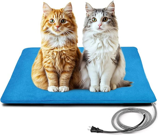 Outdoor Pet Heating Pad for Cats, Pet Heating Pad for Cats Outside, Waterproof Cat Warming Pad, Heated Cat Dog Bed Electric Heating Blanket, Feral Cat Heating Pad Heated Mat for Dog Cat House, 16"x20"
