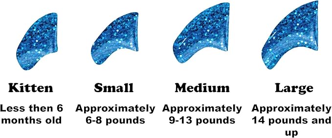 40 Pack Soft Nail Caps for Cat Claws Blue Glitter Kitten