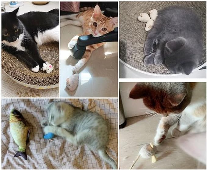 ISMARTEN Catnip Toy, Cats Mouse Plush Cat Toys, Cat Mice & Animals Toys for Indoor Cats and Kittens, Cat Chew Toy for Exercise for Pet Cat Kitten Kitty (6 Packs)