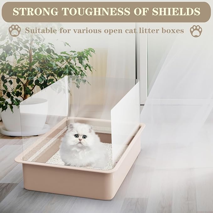 9Pcs Cat Litter Box Pee Shields Litter Box Shields Litter Box Splash Guard for Open Top Litter Box Litter Box Privacy Screen Transparent Easy Clean -Litter Box Not Included