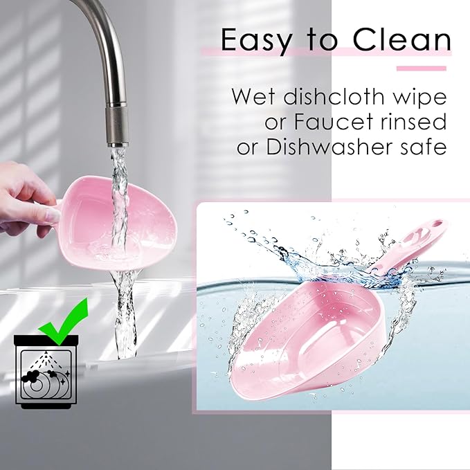 Melamine Pet Food Measuring Scoop, 1 Cup 1/2 Cup 1/4 Cup with Clear Measurement Lines for Dog, Cat, Bird, and Rabbit, Durable, Ergonomic Handle, Dishwasher safe-Pink