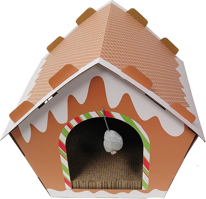 Midlee Gingerbread Christmas Cat Scratcher House