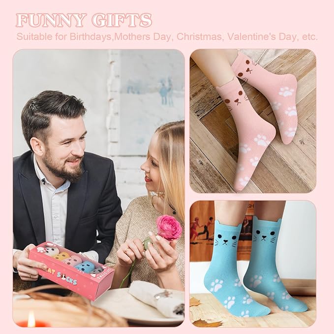 AGRIMONY Women's Cat Socks Cute Animal Socks Dog Valentines Easter Fun Gifts for Women