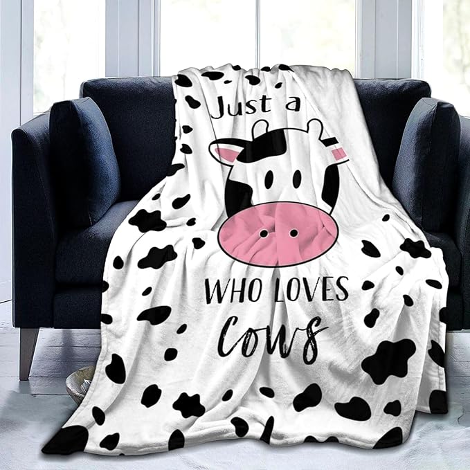 Cow Blanket Gifts for Women Cow Gifts for Cow Lovers Soft Flannel Cow Throw Blanket for Kids Adults 50"x40"