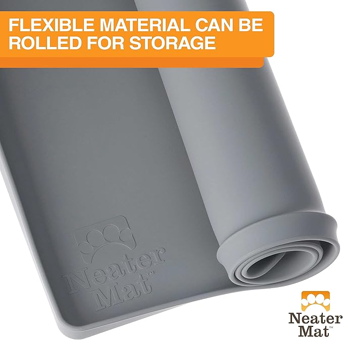 Neater Pet Brands Neater Mat Pet Mats for Food and Water, Dog Bowl Mat Waterproof Silicone, Pet Mat for Dog or Cat, Dog Food Mats for Floors Waterproof, Dog Water Mat & Dog Food Mat with Raised Edge