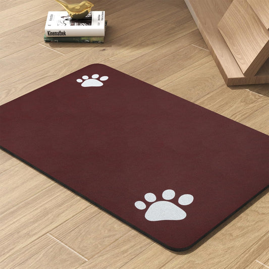 Pet Feeding Mat-Absorbent Dog Mat for Food and Water Bowl-No Stains Quick Dry Water Dispenser Mat-Dog Accessories Pet Supplies-Bowl for Messy Drinkers（RED,17"x34"