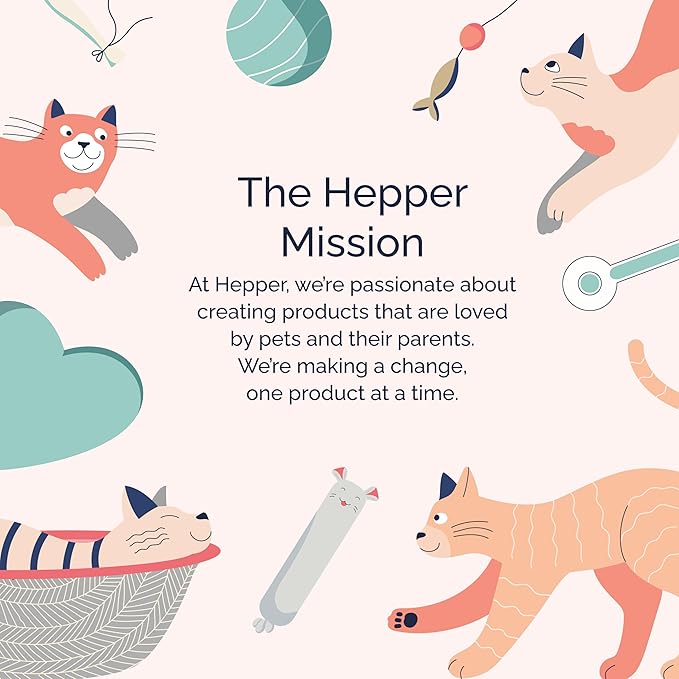 Hepper Plush Mouse Kicker Toy - Catnip Interactive Cat Toy with Bell- Durable Cat Toys for Kicking & Wrestling- Large Cat Toy for Indoor Cats Filled with Catnip- Perfect Pet Gifts for Cats