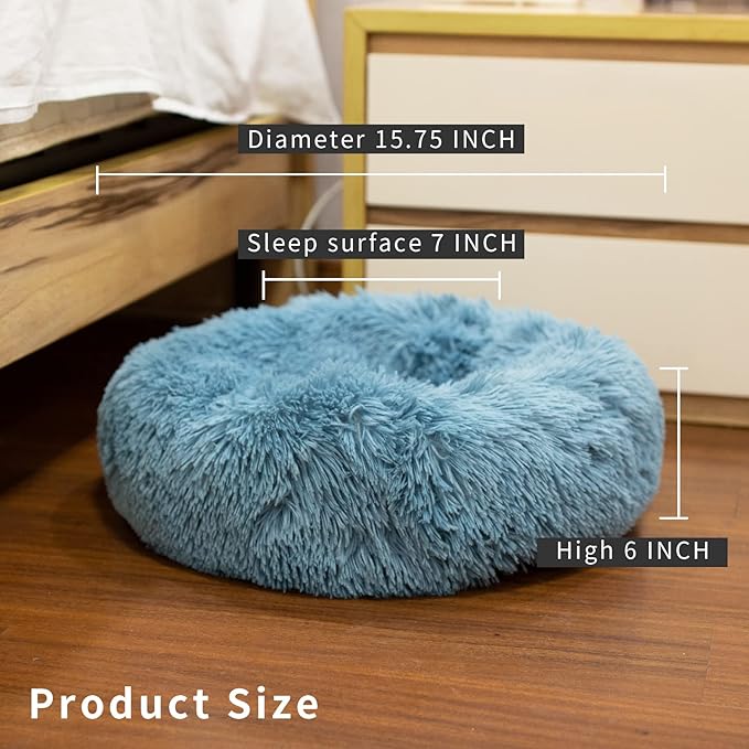 Marshmallow Cat Bed for Small New Born Kitten, Indoor Cats Plush Puppy Bed 15 Inches