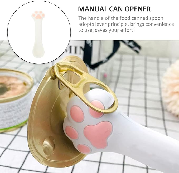 Mipcase Cat Food Mixing Spoon Silicone Dog Cat Food Spoon Cat Paw Design Multi- Functional Pet Food Can Spoon Manual Can Opener Dog Wet Food Spoon Cat Feeding Scoop Cat Canned Food Lid