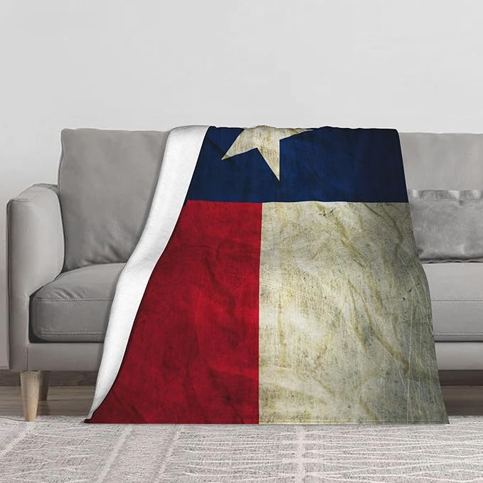 Texas Flag Soft Throw Blanket Flannel Fleece Blankets Warm Cozy Lightweight Fuzzy Blanket for Bed Sofa Couch Home Decor 60"X50"
