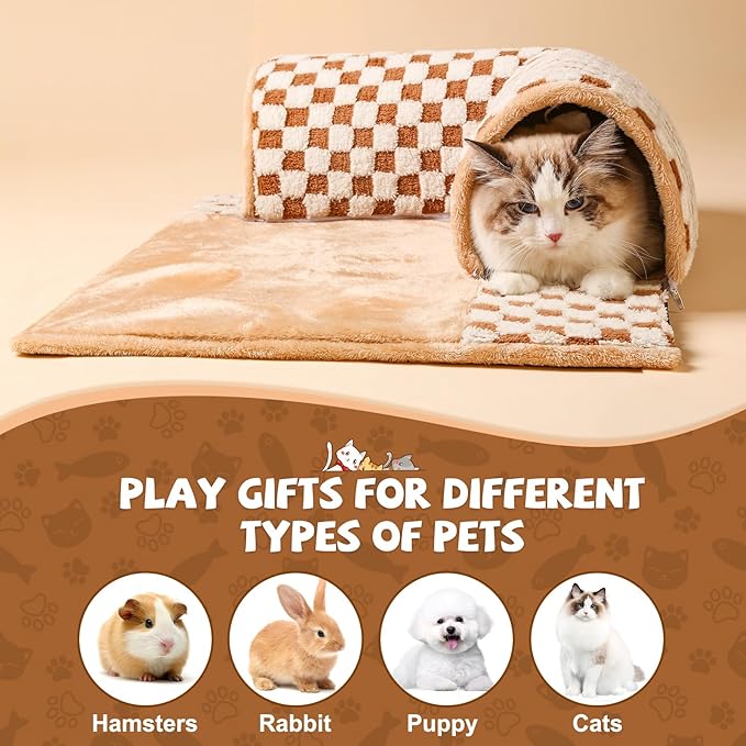 Marchul Cat Tunnel Bed for Indoor Cats, 2 in 1 Cat Bed and Tunnel Cat Toys, 62cm(24.5in) Cat Tunnel, with 3D Rebound Foam, Detachable & Washable Pet Bed and Play Tunnel, Non-Slip Bottom