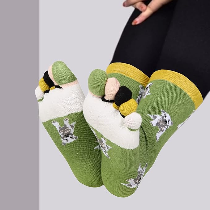 Benefeet Sox Funny Toe Socks Women Five Finger Socks Girls Cute Toe Seperated Cotton Socks Running Athletic Christmas Gifts
