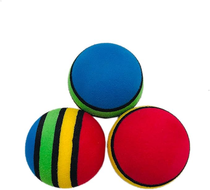 PET SHOW 15pcs 1.4" Interactive Cat Toy Balls for Indoor Cats Colorful Rainbow Soft Foam Kitten Toys Ball for Small Dogs Puppies Quiet Playing Stuff