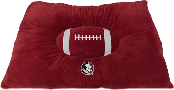 Pets First NCAA PET BED- Florida State Seminoles Soft & Cozy Plush Pillow Bed. - Sports Dog Bed. Cuddle, Warm Collegiate Mattress Bed for Cats & Dogs