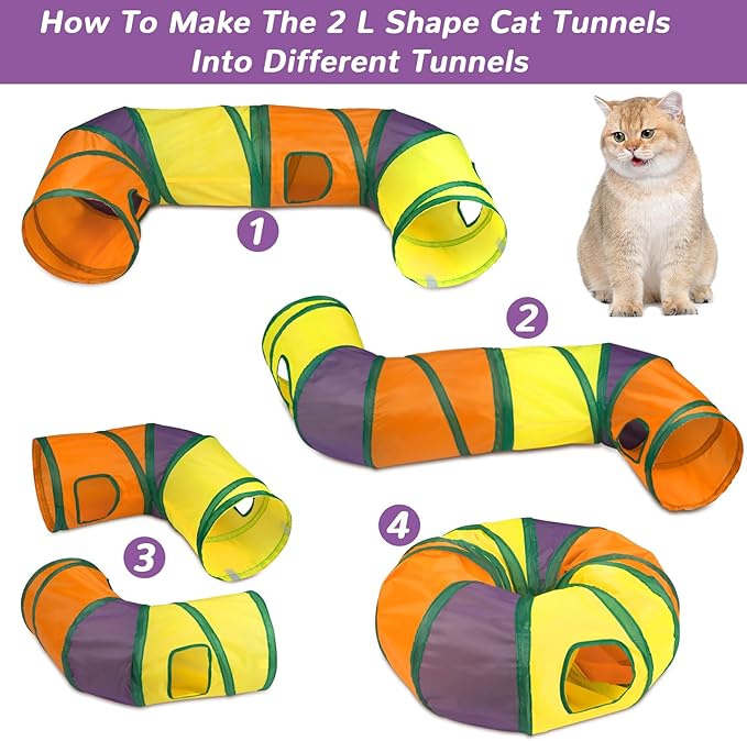 Retro Shaw Cat Toys for Indoor Cats 33 Pack,Kitten Toy Interactive Cat Feather Toy,Collapsible Cat Tunnel Tube Tent,Cat Springs Bell Rainbow Ball Crinkle Toy Mice Toy Pompom Ball Kitty Chase Exercise