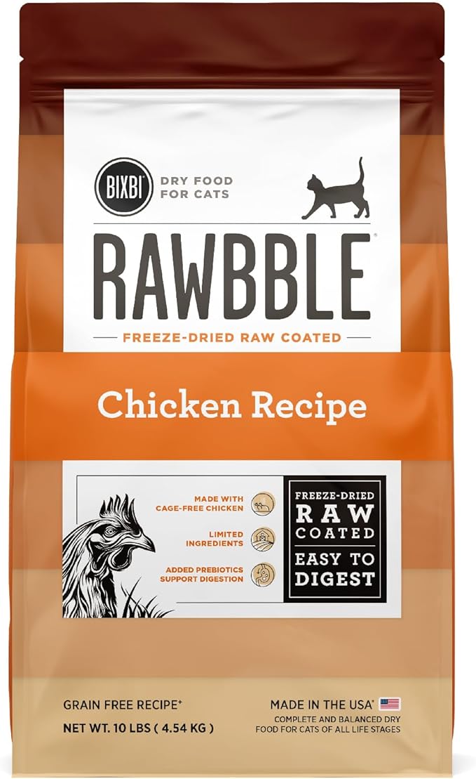 BIXBI Rawbble Dry Food Chicken Recipe for Cats, 10lb