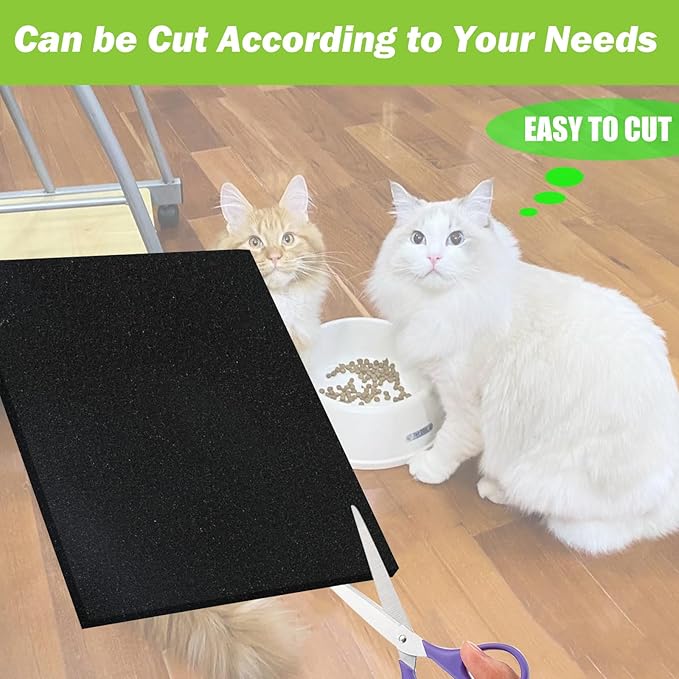 12 Pack Cat Litter Box Charcoal Filters Compatible with Hooded Cat Litter Box, 6 x 6.5Inch Replacement Activated Carbon Premium Odor Filters for Hooded Cat Litter Boxes and Pans, Black