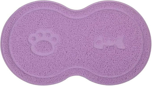 8-Shaped Small Cat Litter Box Debris Catcher Mat,18x10 Inches (Purple)