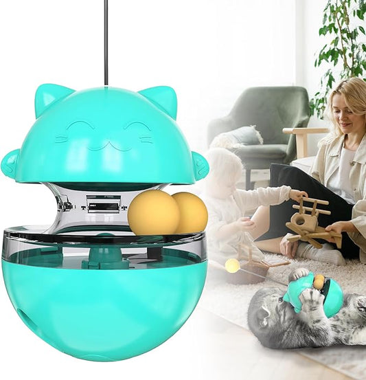 Interactive cat Toy Cat Toys for Indoor Cats, Creative Cat Toy with Feeding Function，Funny Cat Toy，Pet Exercise Toys for Small to Large Cats Indoor Play. (Lake Blue)