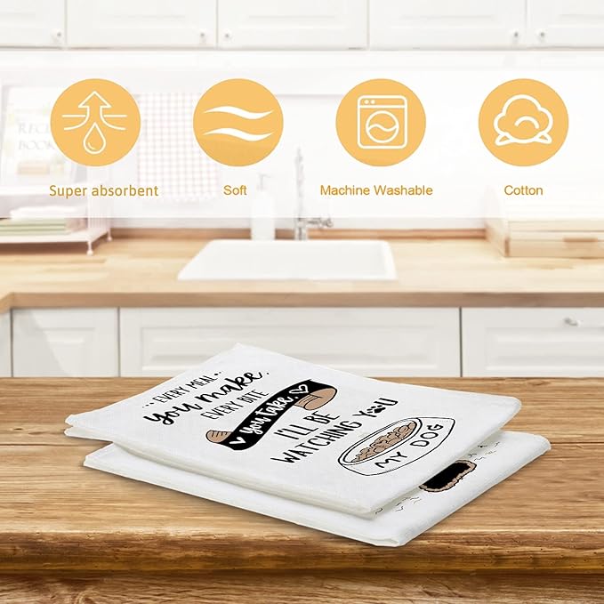 Bonsai Tree Dog Kitchen Towels Set of 4, Dog Mom Gifts for Women, Funny Cute Housewarming Dish Tea Hand Towels for Housewarming Gifts Kitchen Decor