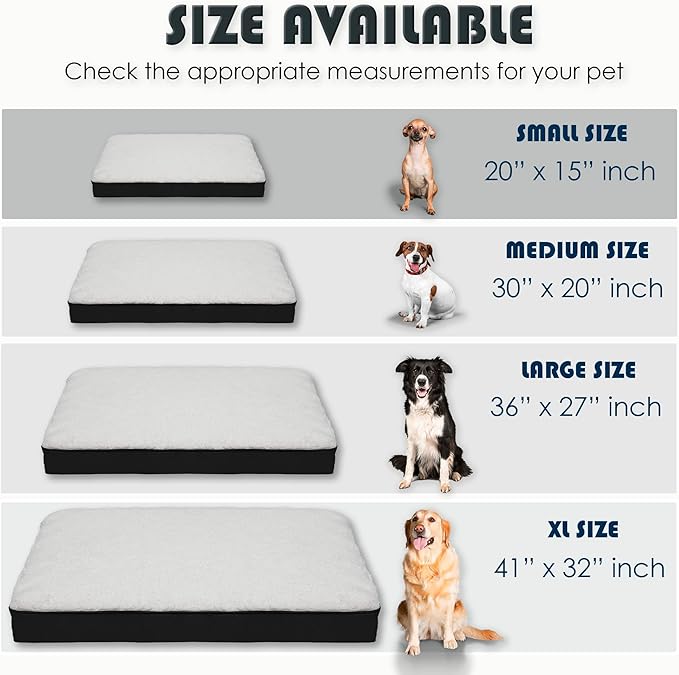 Orthopedic Dog Bed, Memory Foam Revisable Two Side with Washable Removable Cover, Small 20”x15”