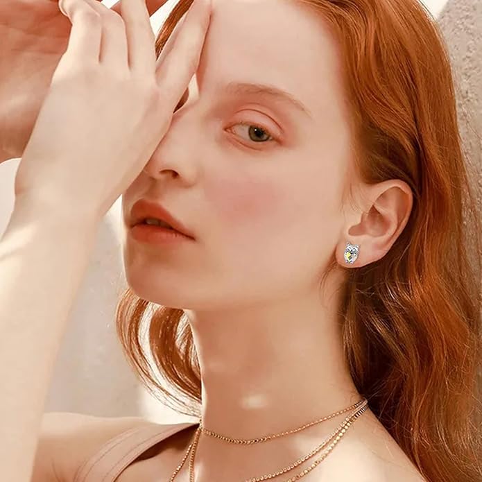 925 Sterling Silver Cat Earrings Cute Animal Kitten Stud Earrings cat Jewelry Gifts for Women Girls Hypoallergenic Earrings for Sensitive Ears