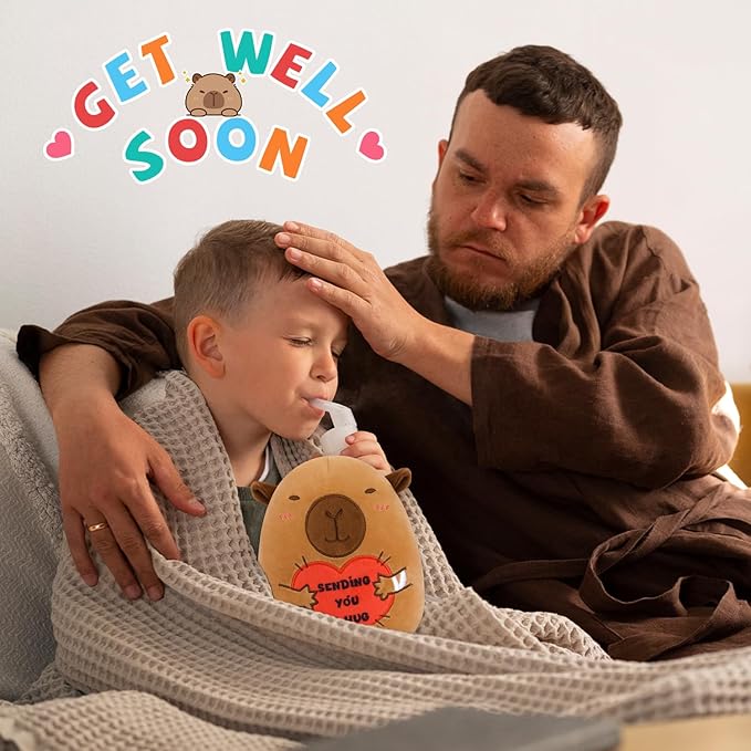 8 Inch Capybara Plush Stuffed Animal - Ultra Soft Hugging Capybara Plushie, Cute Get Well Soon Gift for Women, Men, Kids and Adults - Perfect Comfort Gift for Hospital, Recovery & Tough Times