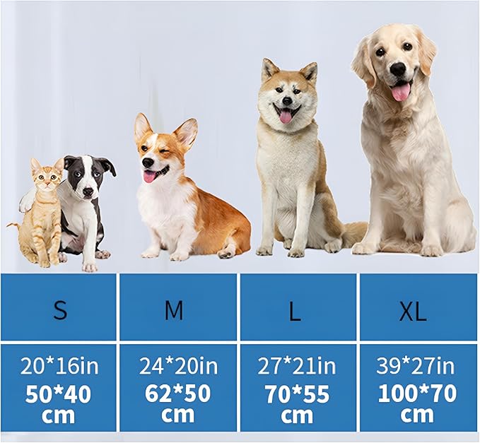 Pet Cooling Mat Cooling Fiber - Washable Non-Toxic Pet Indoor Outdoor Bed, Foldable Pee Pads for Dogs Settle Mat Cooling Dog Blanket Cat Cooling Pad (Grey, Large)