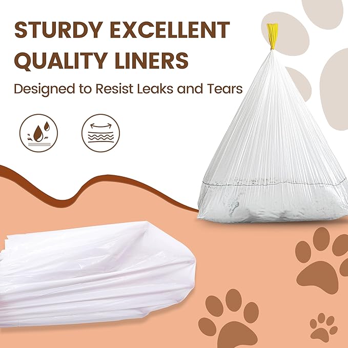 60 Count Cat Litter Box Liners, 2.5Mils Thick Cat Litter Bags - Self-Cleaning Cat Litter Box Replacement Liners with Drawstring, Heavy Duty - 26" x 16", Compatible with Self-Cleaning Cat Litter Box