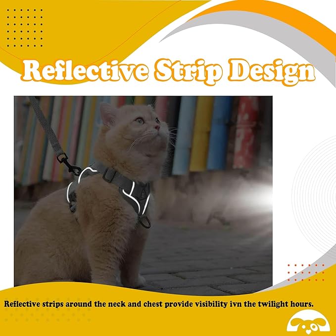 PetnBeyond Kitten Harness and Leash Set - Secure, Comfortable Control with Breathable Mesh Jacket - Adjustable Vest for Safe Walks with Reflective Strips - Kitty Escape Proof Kit (Small, Red)