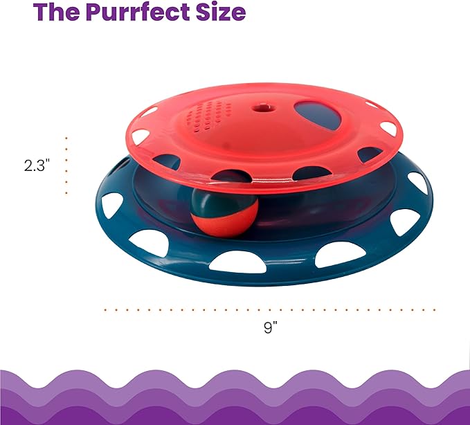 Catstages Catnip Chase Track Red and Blue Interactive Cat Toy, All Breed Sizes