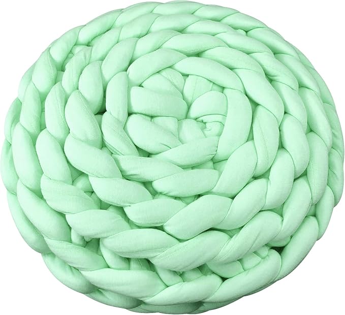 Lucky Monet Cat Basket Bed Cotton Knitted Round Pet Beds for Cats Cute Boho Cat Pet Bed Warm Woven Cat Nest for Puppy Kitten Cats Dogs (11.8", Mint Green)