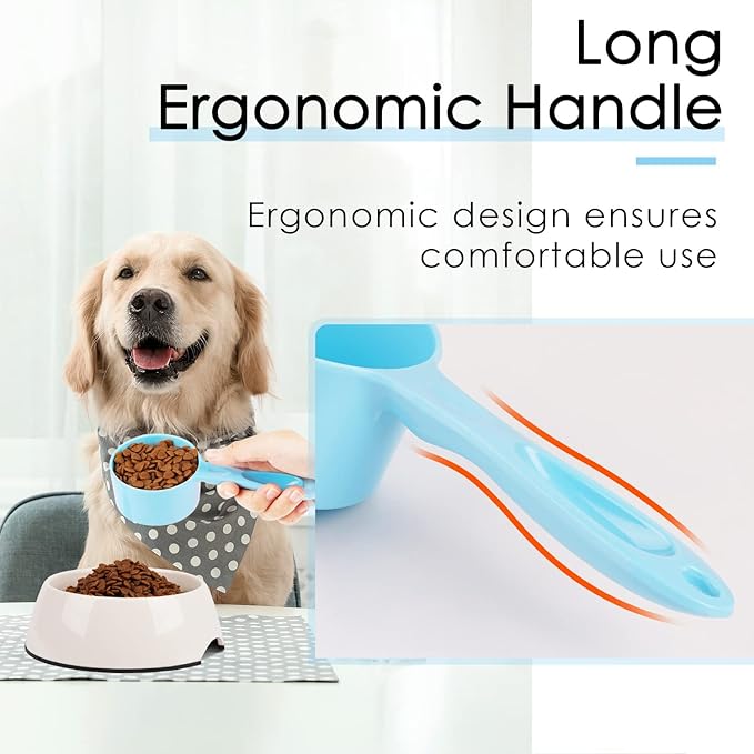 Super Design1 Cup Dog Food Scoop for Container Melamine Measuring Scoop for Dogs Cats Birds and Rabbits Pet Food Feeding Scoop Dishwasher Safe - Baby Blue