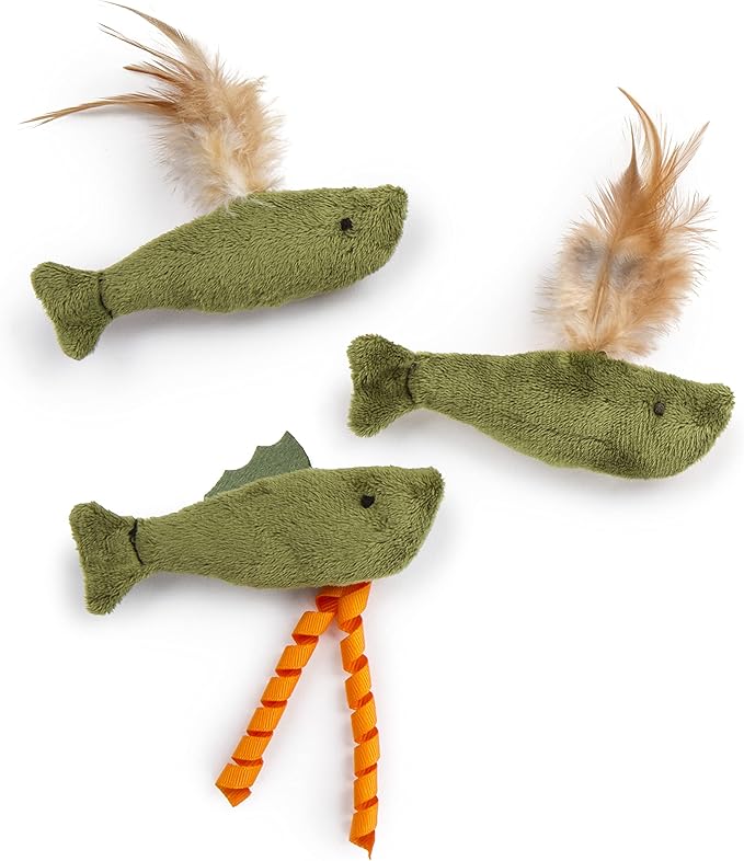 SmartyKat (3 Count Fish Friends Crinkle Catnip Cat Toys - Multi Color, 3 Count